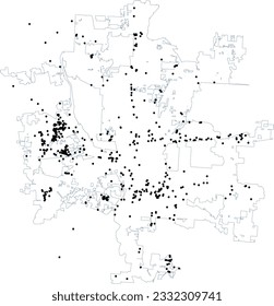 US Ohio Columbus City Map with Industrial Facilties