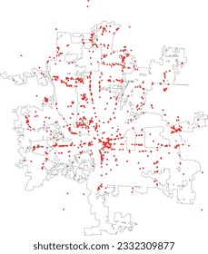 US Ohio Columbus City Map with Medical Facilities