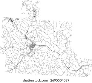 US Ohio State Vector de Carreteras del Condado de Atenas 2024 para todas las carreteras