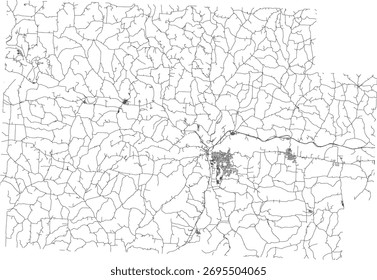 US Ohio State Coshocton County Roads vector 2024 for all roads