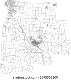 US Ohio State Fairfield County Roads vector 2024 for all roads