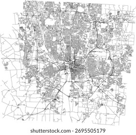 US Ohio State Franklin County Roads Vektor 2024 für alle Straßen