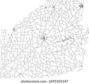 US Ohio State Highland County Roads Vektor 2024 für alle Straßen