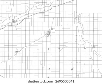 US Ohio State Paulding County Roads vector 2024 for all roads