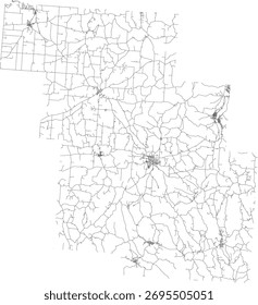 Vetor US Ohio State Perry County Roads 2024 para todas as estradas
