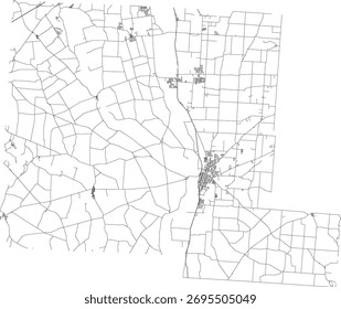 Vetor US Ohio State Pickaway County Roads 2024 para todas as estradas