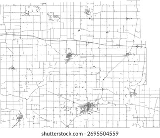 EUA Ohio State Williams County Roads vetor 2024 para todas as estradas