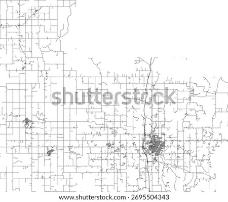 US Oklahoma State Carter County Roads vector 2024 for all roads