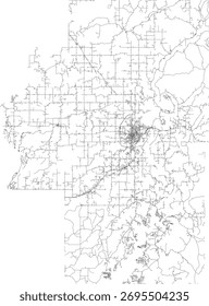 US Oklahoma State Cherokee County Roads vector 2024 for all roads
