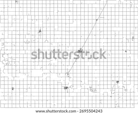 US Oklahoma State Grant County Roads vector 2024 for all roads