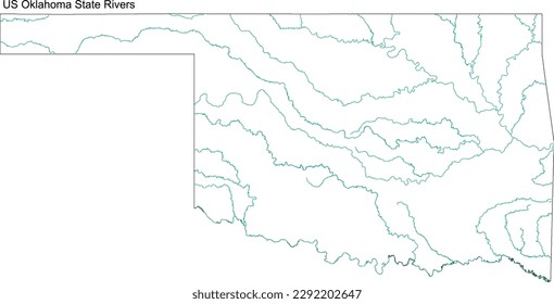 US Oklahoma State map with Rivers