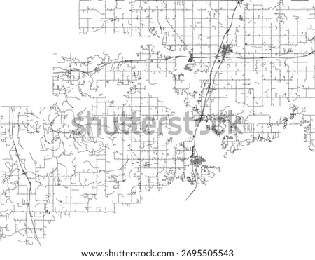 US Oklahoma State McIntosh County Roads vector 2024 for all roads
