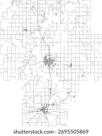 US Oklahoma State Okmulgee County Roads vector 2024 for all roads