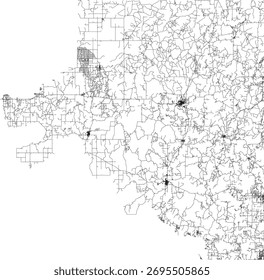 EUA Oklahoma State Osage County Roads vetor 2024 para todas as estradas