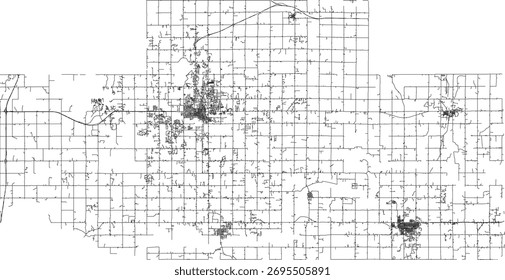 US Oklahoma State Payne County Roads Vektor 2024 für alle Straßen