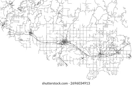 US Oklahoma State Sequoyah County Roads vector 2024 for all roads
