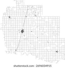 US Oklahoma State Tillman County Roads vector 2024 for all roads