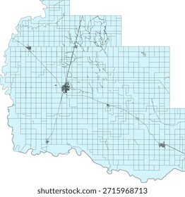 US Oklahoma State Tillman County Vector Census Block 2020 vector Tabulation (Census) Block