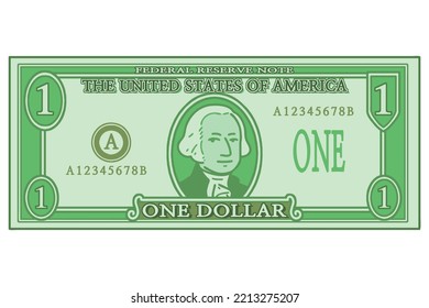 Us One Dollar Bill Vector Illustration Stock Vector (Royalty Free ...