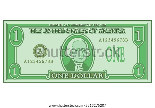 Us One Dollar Bill Vector Illustration Stock Vector (Royalty Free ...