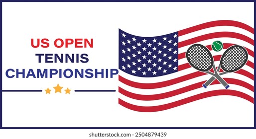 US Open Tennis Championships 2024 - US Open Tennis Concept With Flag - Next US Open Tennis Championships