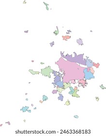 US Oregon Portland map of 57 City Boundaries