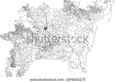 US Oregon State Baker County Roads vector 2024 for all roads