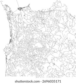 US Oregon State Clatsop County Roads vector 2024 for all roads