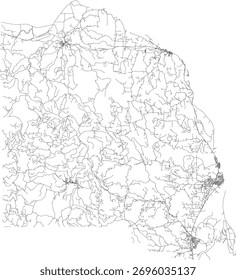 US Oregon State Columbia County Roads vector 2024 for all roads