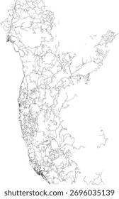 US Oregon State Curry County Roads vector 2024 for all roads