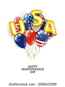 US Patriotic balloons. Colored Balloons specially for the Fourth of July. Memorial Day. Martin Luther King Day. Country National Colors.