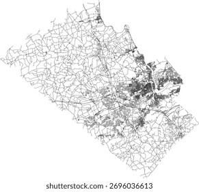 EUA Pensilvânia Estado Lehigh County Roads vetor 2024 para todas as estradas