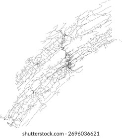 EUA Pensilvânia Estado Mifflin County Roads vetor 2024 para todas as estradas