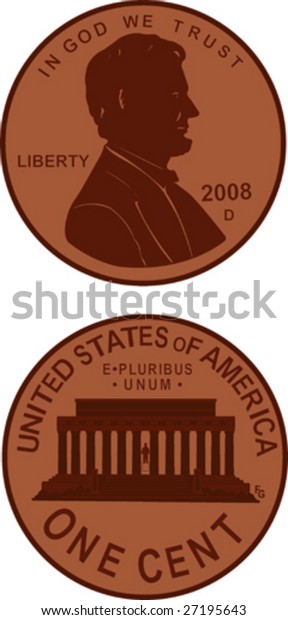 US penny\
illustration.