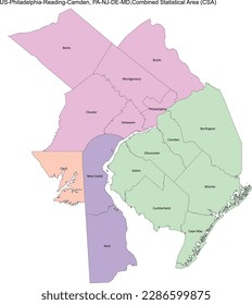 US Philadelphia-Reading-Camden, PA-NJ-DE-MD,Combined Statistical Area (CSA)