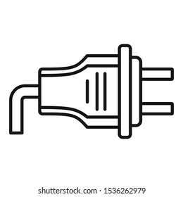 Us plug icon. Outline us plug vector icon for web design isolated on white background