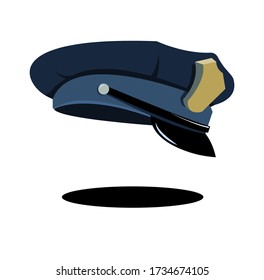 Us police officer's cap. Blue. Cartoonish