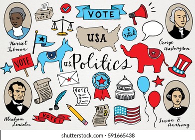 US Politics & Voting Clipart Set