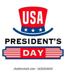 US President Day Illustration with red hat and  star elements