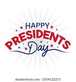 US President Day typography greeting card template design on white background. Presidents Day banner, poster, flyer.