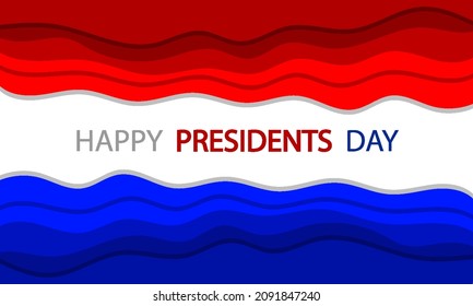 Us president day wavy flag banner, vector art illustration.