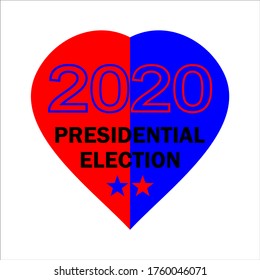 US presidential election 2020 in the context of the coronavirus pandemic. COVID-19. Vector illustration with medical mask on white background