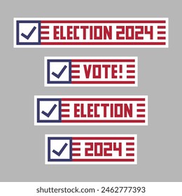 US Presidential Election 2024. United States of America Vector Banner Flag. November 5 Vote Day.