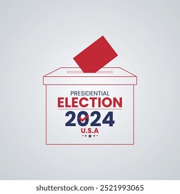 US presidential election 2024, USA presidential election day banner, poster, Instagram post design template.