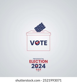 US presidential election 2024, USA presidential election day banner, poster, Instagram post design template.