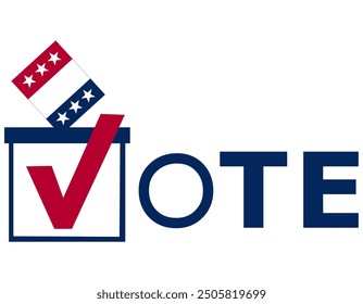 US presidential election banner. Template of isolated typography symbol of USA election voting. Vector illustration for US Election 2024 campaign. Vote day, November 5.