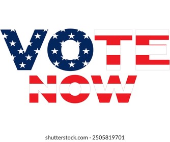 US presidential election banner. Template of isolated typography symbol of USA election voting. Vector illustration for US Election 2024 campaign. Vote day, November 5.