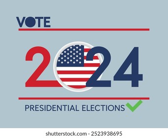 US presidential election banner. Template of isolated. Vote day, November 5
