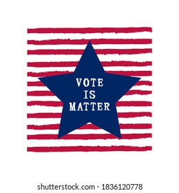 Concepto de las elecciones presidenciales en Estados Unidos. Ilustración vectorial aislada en fondo blanco.
