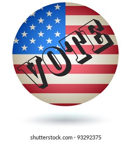 US Presidential Vote Button, Icon. Vector